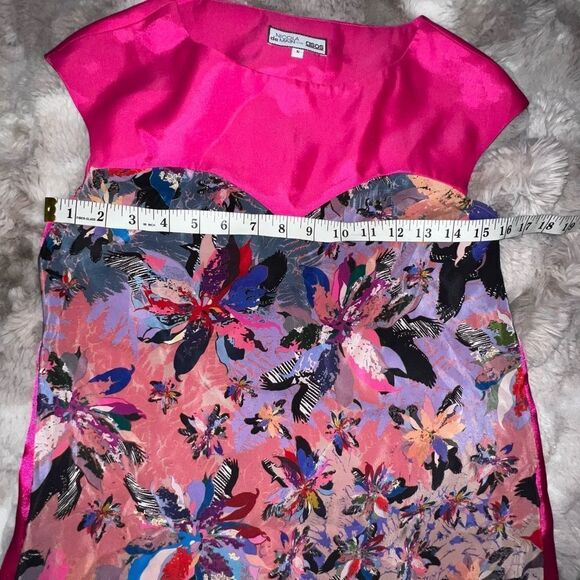 NICOLA DE MAIN Sleeveless Floral Shift Dress Cocktail Wedding Size 8 - Picture 7 of 12